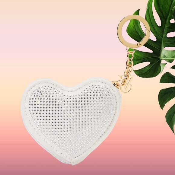 NWT Victoria’s Secret RHINESTONE HEART CROSSBODY BAG & HEART POUCH - Picture 7 of 13